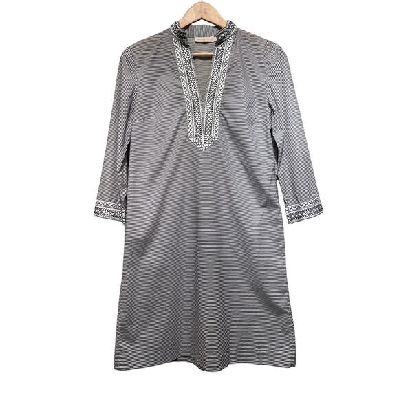 Tory Burch Tunic Dress 4 | Nautical Stripe Embroidered Shift Preppy Coastal $345 - Picture 7 of 10
